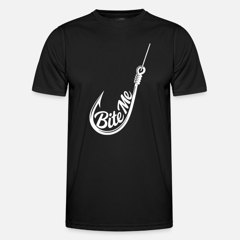Bite Me Hook Silhouette Tee - Männer Funktions-T-Shirt - Schwarz