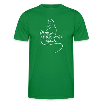 Doma je, hdźež micka mjawči. - Men's Functional T-Shirt - kelly green - Front - AI Model Male 178 dark (178cm)