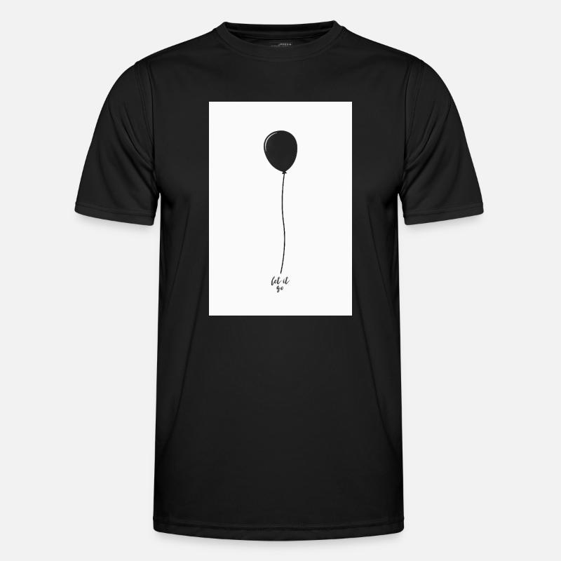 Let It Go Balloon Minimal Poster - Men's Functional T-Shirt - black