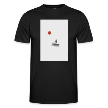Zen Silence – Minimalist Japan Art - Men's Functional T-Shirt - black - Front - AI Model Male 178 dark (178cm)