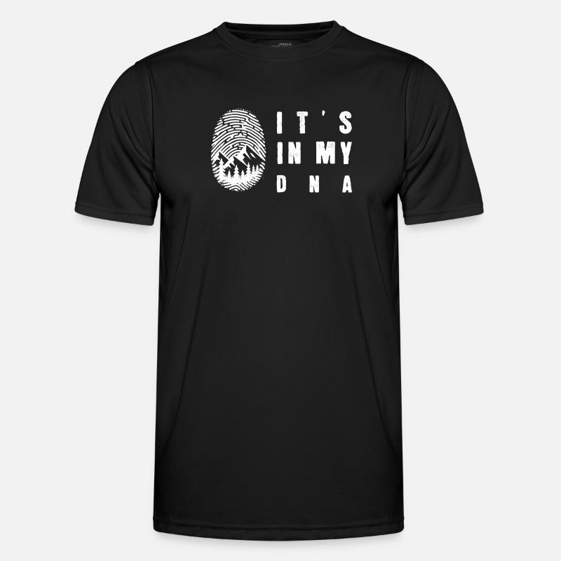 DNA Forest Fingerprint Design - Men's Functional T-Shirt - black