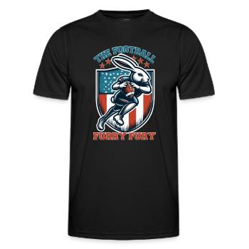 Hare Today, Gone Tomorrow: The Football Furry Fury - Men's Functional T-Shirt - black - Front - AI Model Male 178 dark (178cm)