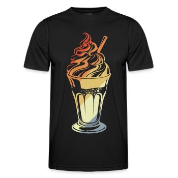 Eisbecher Retro Stil - Männer Funktions-T-Shirt - Schwarz - Vorne - AI Model Male 178 dark (178cm)