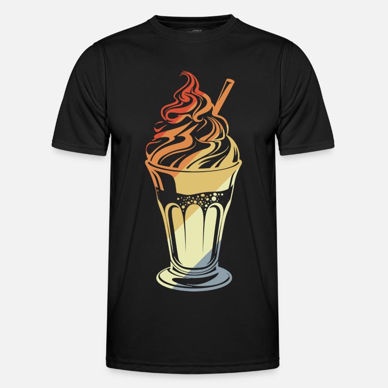 Eisbecher Retro Stil Männer Funktions-T-Shirt