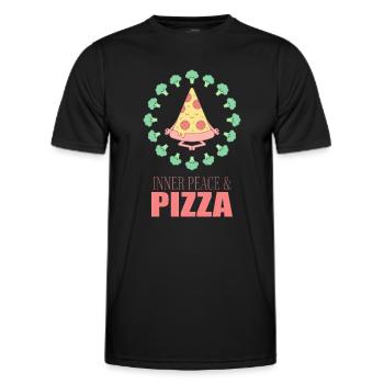 Inner Peace Pizza Yoga - Men's Functional T-Shirt - black - Front - AI Model Male 178 dark (178cm)
