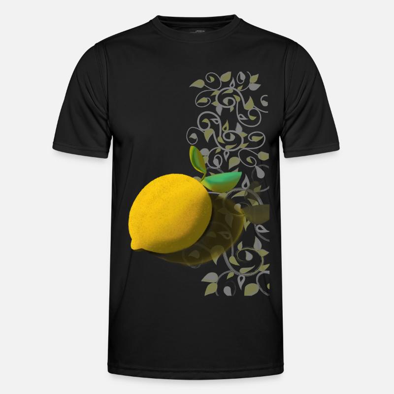 Lemon and Delicate Tendrils - Men's Functional T-Shirt - black