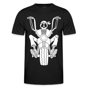 Skeleton Biker (Weiß) - Männer Funktions-T-Shirt - Schwarz - Vorne - AI Model Male 178 dark (178cm)