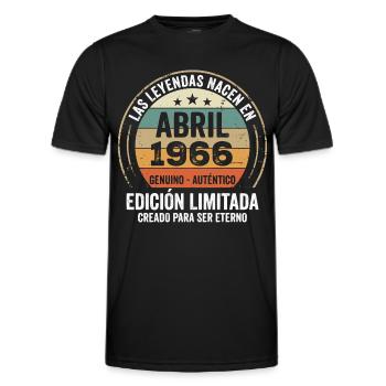 Avril 1966 Cadeau 60e Anniversaire Avril 1966 - T-shirt sport Homme - noir - Devant - AI Model Male 178 dark (178cm)
