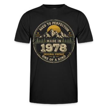 1978 Fête Anniversaire 1978 - Né en 1978 - T-shirt sport Homme - noir - Devant - AI Model Male 178 dark (178cm)