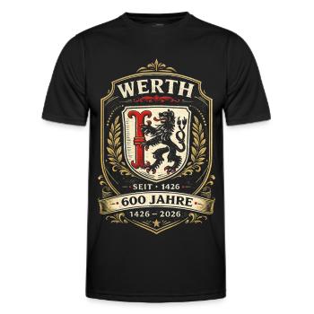 Werth 600 Jahre Wappen - Männer Funktions-T-Shirt - Schwarz - Vorne - AI Model Male 178 dark (178cm)