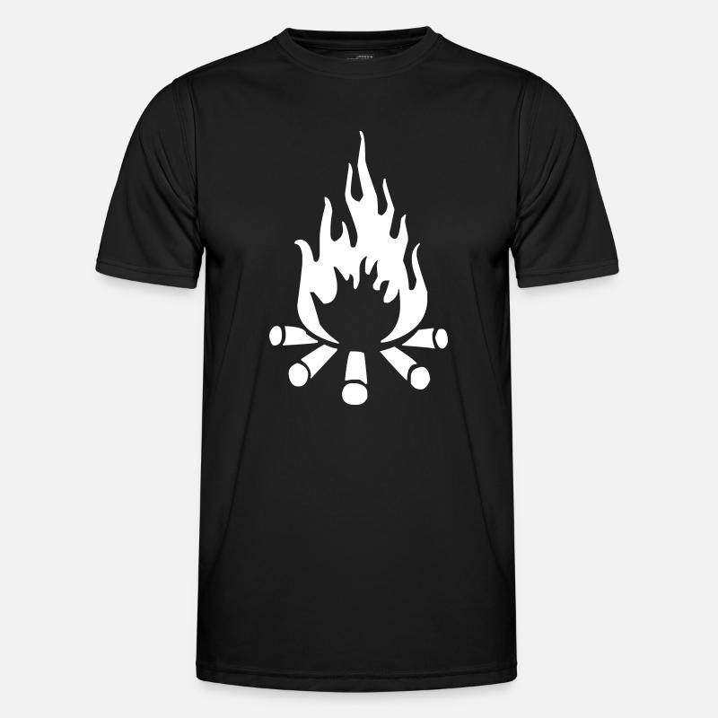 Fire campfire tents scouts - Men's Functional T-Shirt - black