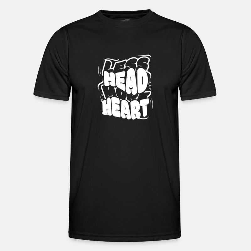 Head Heart Typography - Men's Functional T-Shirt - black