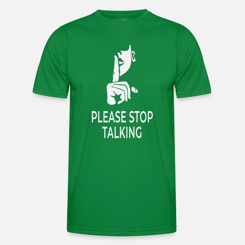 Please Stop Talking – British Sarcasm Design Männer Funktions-T-Shirt
