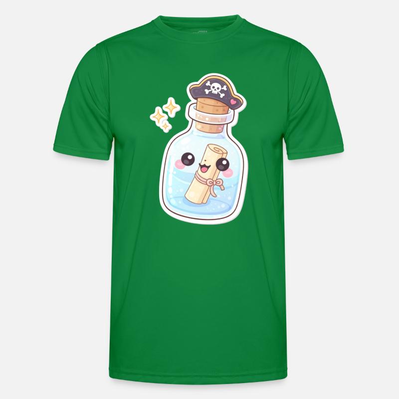 Un message de pirate mignon dans une bouteille T-shirt sport Homme