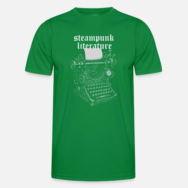 Steampunk Literature Typewriter Men's Functional T-Shirt