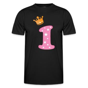 Birthday Girl Crown Pink Number One Star - Men's Functional T-Shirt - black - Front - AI Model Male 178 dark (178cm)