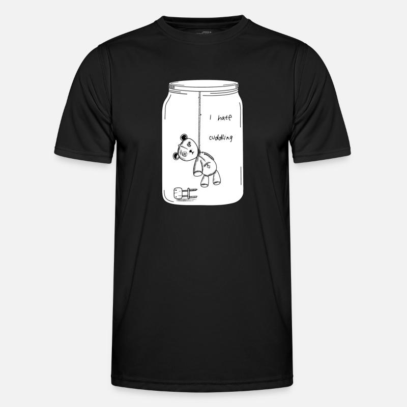 I hate cuddling (BW Version) - Men's Functional T-Shirt - black