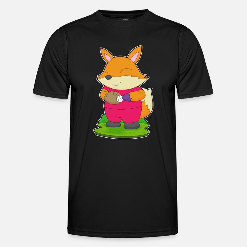 Fuchs Baseball Baseballhandschuh - Männer Funktions-T-Shirt - Schwarz