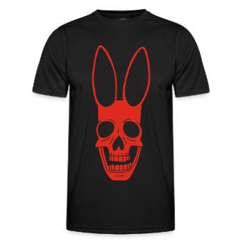 Red Rabbit Skull - Men's Functional T-Shirt - black - Front - AI Model Male 178 dark (178cm)