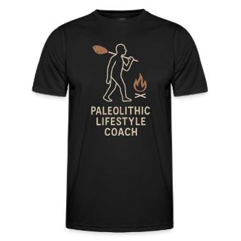 Prähistorische Steinwerkzeuge Des Homo - Männer Funktions-T-Shirt - Schwarz - Vorne - AI Model Male 178 dark (178cm)
