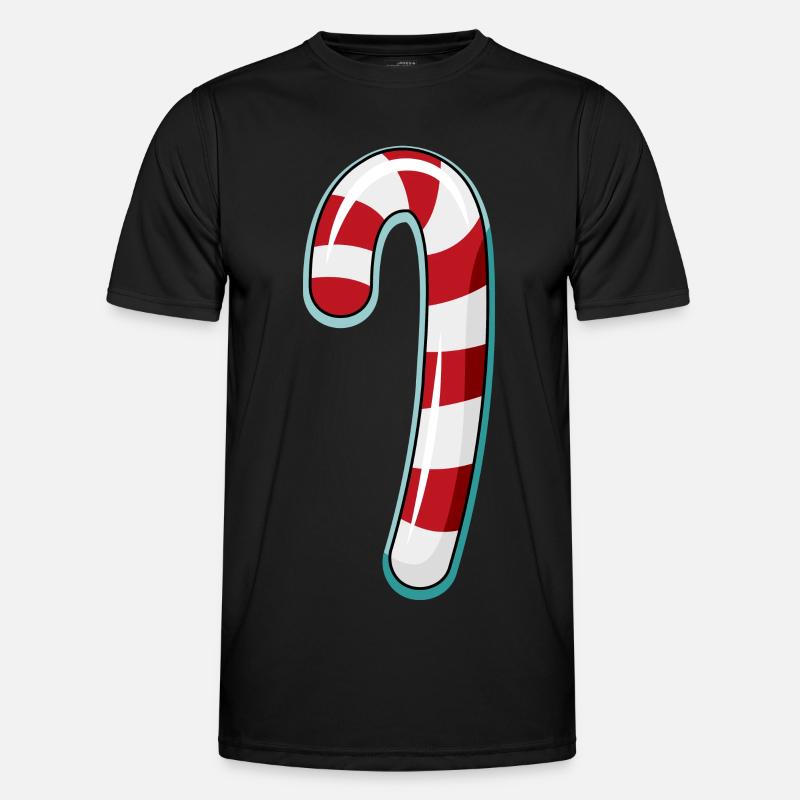 Candy Cane Striped Design Men's Functional T-Shirt