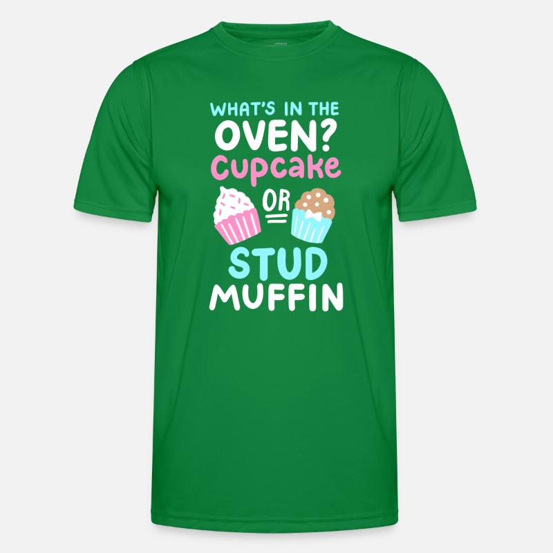 Cupcake oder Stud Muffin Gender Reveal Party Männer Funktions-T-Shirt