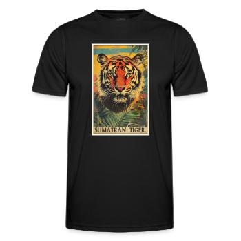 Tigre de Sumatra - T-shirt sport Homme - noir - Devant - AI Model Male 178 dark (178cm)
