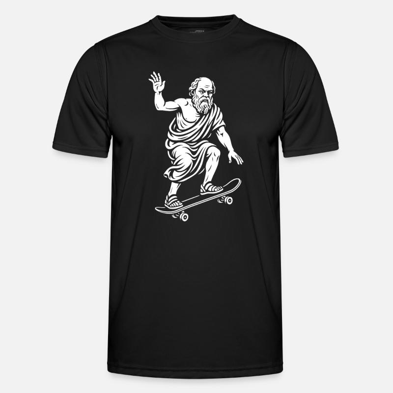 Ancient Philosopger Socrates on a Skateboard - Men's Functional T-Shirt - black