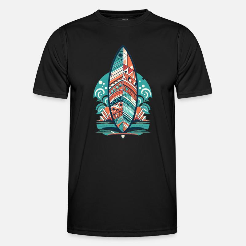 Tabla de surf - Camiseta funcional para hombres - negro