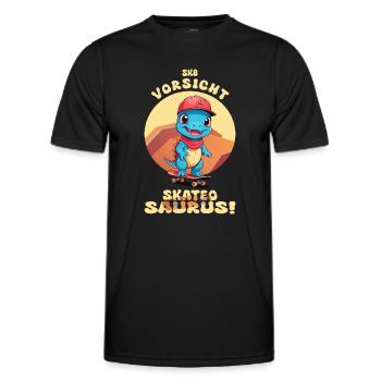 Beware of Skateosaurus - Men's Functional T-Shirt - black - Front - AI Model Male 178 dark (178cm)