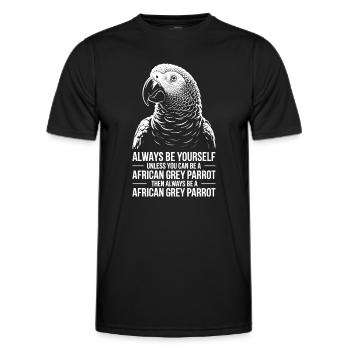 Graupapagei Sprüche Lustiges Graupapagei Geschenk  - Männer Funktions-T-Shirt - Schwarz - Vorne - AI Model Male 178 dark (178cm)