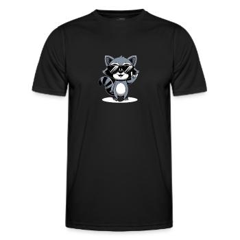 Cool raccoon with sunglasses - Men's Functional T-Shirt - black - Front - AI Model Male 178 dark (178cm)