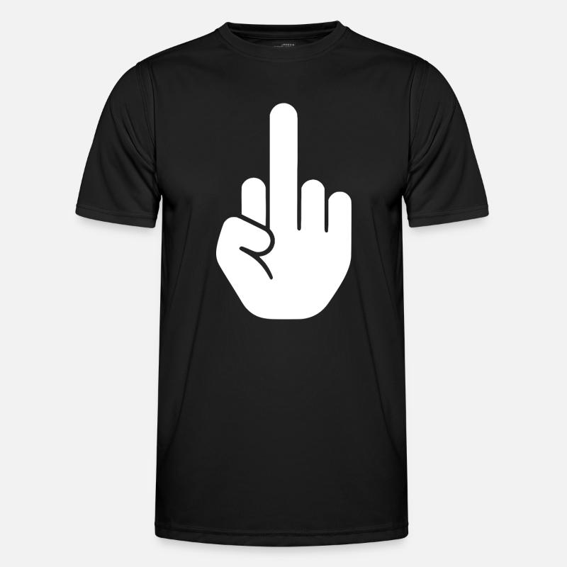 Middle finger - Men's Functional T-Shirt - black