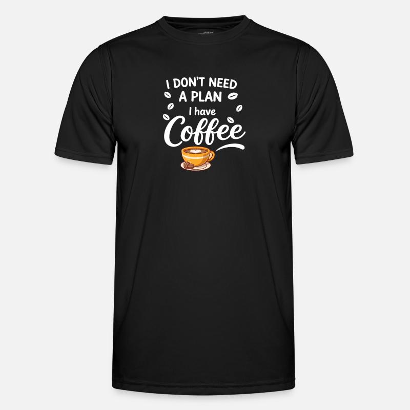 Pas de plan, le café suffit - T-shirt sport Homme - noir
