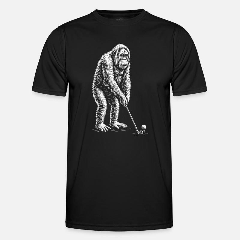 Orangutan Golf Putts - Men's Functional T-Shirt - black