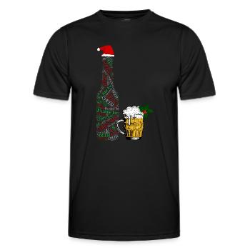 Festliche Bierflasche - Männer Funktions-T-Shirt - Schwarz - Vorne - AI Model Male 178 dark (178cm)