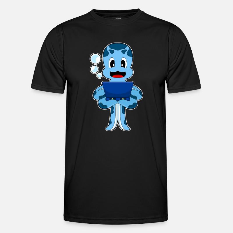 Octopus Laptop - Men's Functional T-Shirt - black