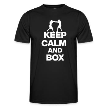 RESTE CALME ET BOXE, PUISSANCE DE COMBATTANT ! MMA OKTAGON w - T-shirt sport Homme - noir - Devant - AI Model Male 178 dark (178cm)