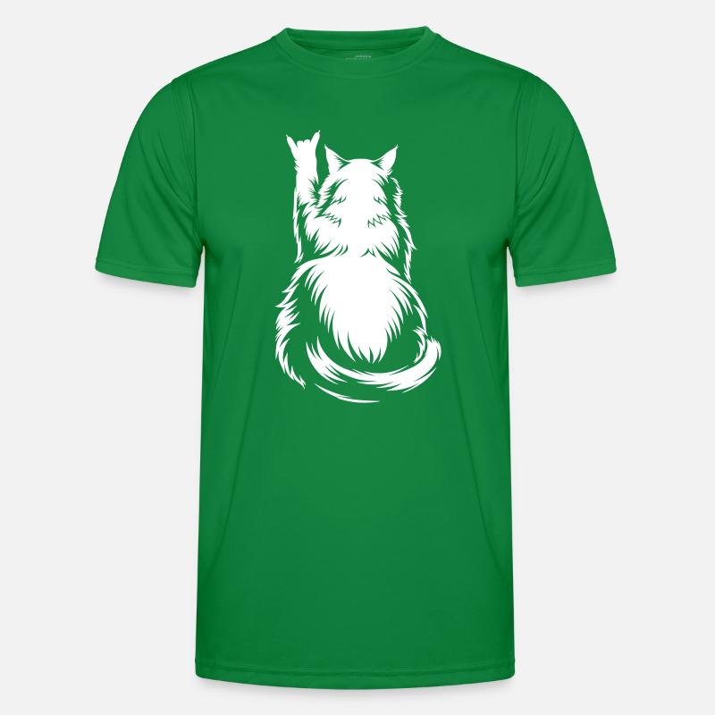 Rock Cat Back View – Devil Horns Men's Functional T-Shirt