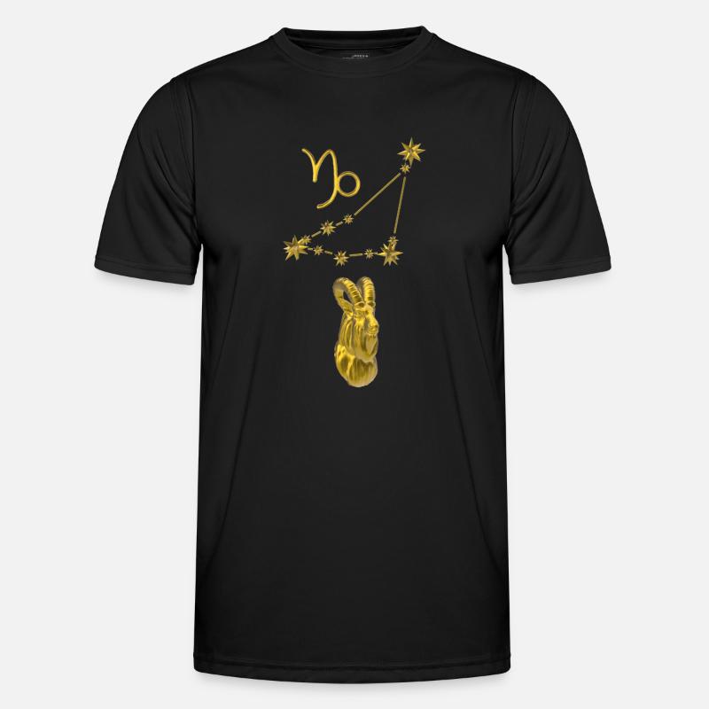 Sternbild Steinbock 3D, gold Männer Funktions-T-Shirt