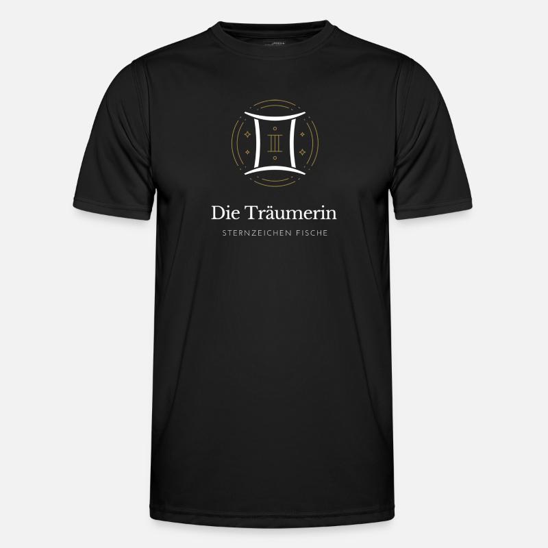 Pisces Träumerin Sternzeichen Muster - Männer Funktions-T-Shirt - Schwarz