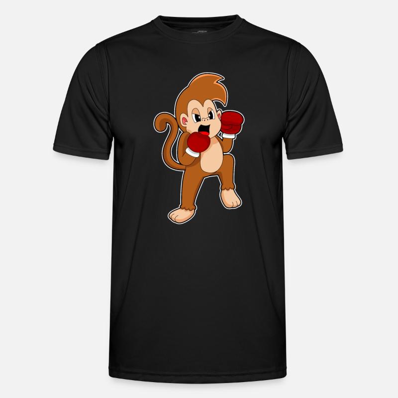 Affe Boxer Boxhandschuhe Boxen - Männer Funktions-T-Shirt - Schwarz