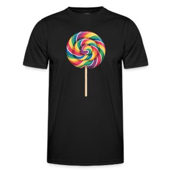 Coloré Rainbow Lollipop Spiral Look - T-shirt sport Homme - noir - Devant - AI Model Male 178 dark (178cm)