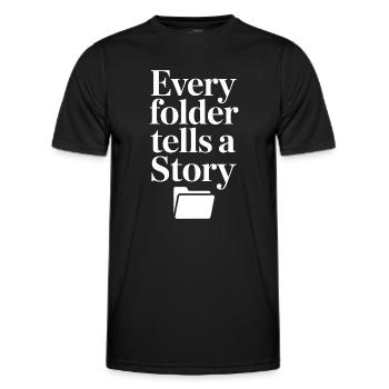 Every Folder Tells a Story - Men's Functional T-Shirt - black - Front - AI Model Male 178 dark (178cm)