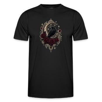 Corbeau Lune Romantique Sombre - T-shirt sport Homme - noir - Devant - AI Model Male 178 dark (178cm)