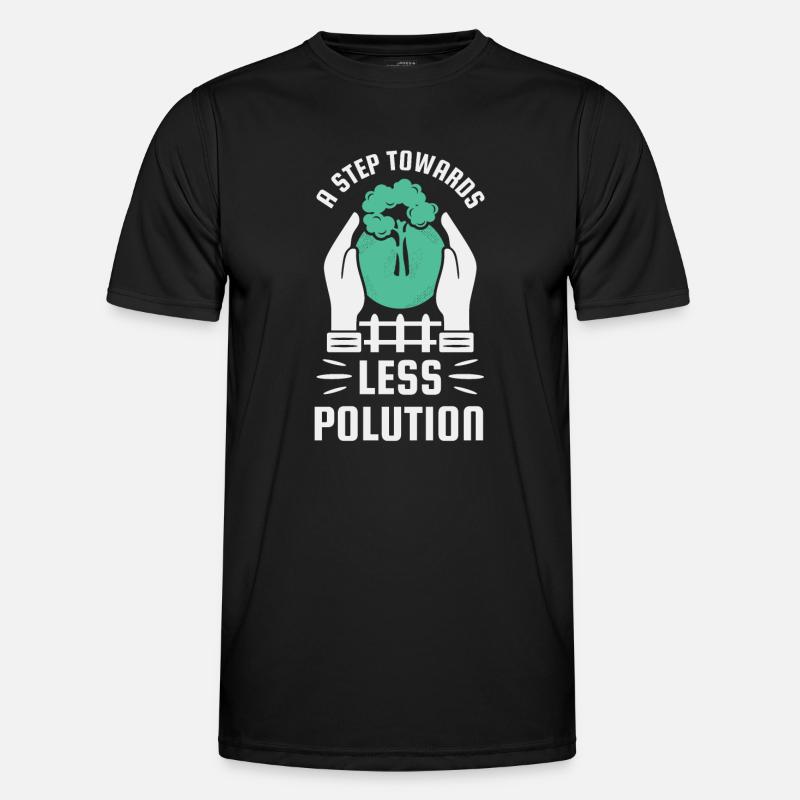 Step towards less pollution - Men's Functional T-Shirt - black
