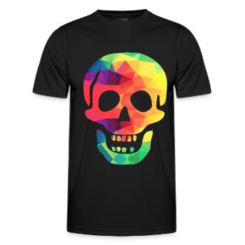 Colourful skull - Men's Functional T-Shirt - black - Front - AI Model Male 178 dark (178cm)