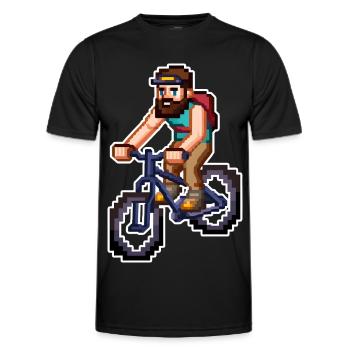 Mountain Bike Pixel Art - Men's Functional T-Shirt - black - Front - AI Model Male 178 dark (178cm)