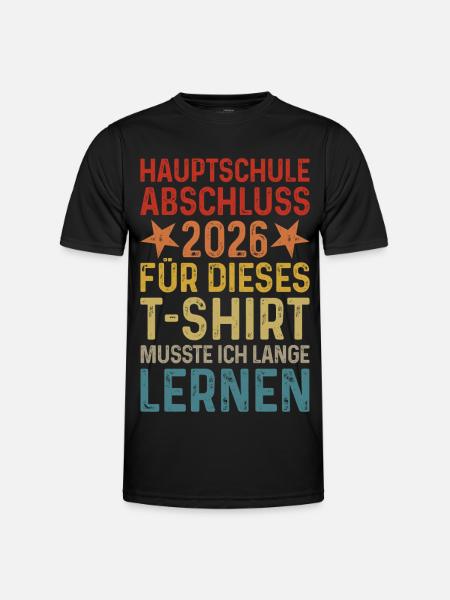 Hauptschule Abschluss 2026 T-Shirt - Männer Funktions-T-Shirt - Schwarz