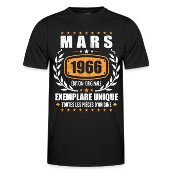 Original Mars 1966 Vintage Cadeau Anniversaire - T-shirt sport Homme - noir - Devant - AI Model Male 178 dark (178cm)